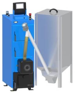 MAGA PX 20 kW  - kotol na drevo a pelety  REVO  s rotačným horákom Pelas zásobník 250L (kotol, horák, podávač, riadiaca jednotka, bez zásobníka paliva  )