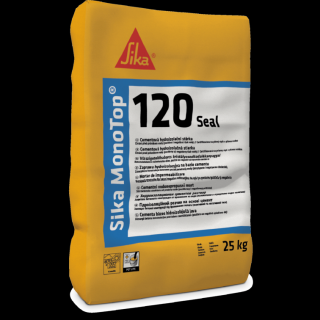 Sika MonoTop 120 Seal, 25 kg - jednokomponentná cementová vodotesná malta s dvojitým účinkom na betón a murivo Hmotnosť: paleta 40 vriec = 1000 kg