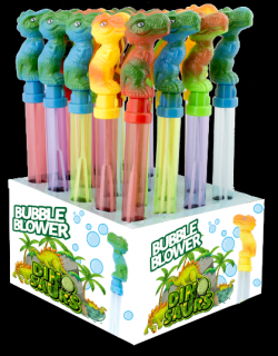 DINOSAURS BUBBLE BLOWER s cukr. 5g x 20 ks (Bublifuk DINO s cukrovinkou)