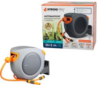 Navíjač Strend Pro Premium, na stenu, automatický 1/2&quot;, so záhradnou hadicou L-35+2 m