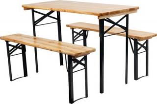 Pivný set stôl + lavičky DORTMUND Mini3 (stôl 117x56x76,5 cm, 2x lavica 117x25x46,5 cm)