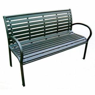 Záhradná lavička KIMBRA, oceľ/plast (120 x 41 x 82 cm)