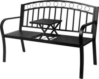 Záhradná lavička so stolčekom PEGI, kovová 127x53x84 cm (127 x 53 x 84 cm)