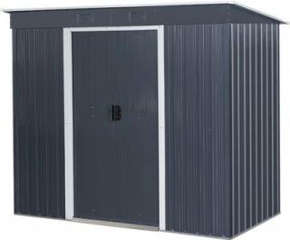 Záhradný domček Strend Pro 217x110x174 cm, plech, antracit, so základňou (217 x 110 x 174 cm)