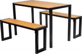 Záhradný set stôl + lavičky GARDIVA, 108x25x45 cm (stôl 118x58x75,5 cm, 2x lavička 108x25x45 cm)