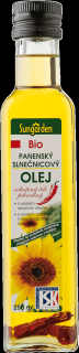Bio panenský slnečnicový olej Sungarden ochutený chilli paprikou 250ml