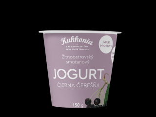 Jogurt smotanový 10% s príchuťou čierna čerešňa 150g, Kukkonia