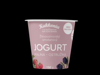 Jogurt smotanový 10% s príchuťou malina – ostružina 150g, Kukkonia