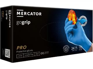MERCATOR® GOGRIP - Nitrilové rukavice, bez púdra, 50 ks, modré Velikost: L