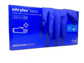 NITRYLEX BASIC - Nitrilové rukavice (bez púdru) tm. modré, 100 ks Velikost: S