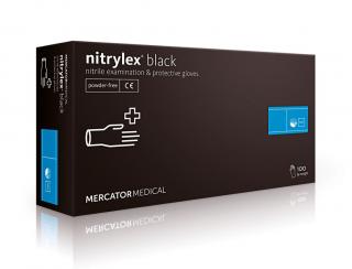 NITRYLEX BLACK - Nitrilové rukavice (bez púdru) čierne, 100 ks Velikost: L