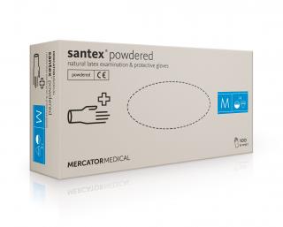 SANTEX POWDERED – Latexové pudrované rukavice telové, 100 ks Velikost: L