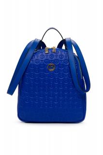 Kožený batoh BAGGER modrá s potlačou 0154