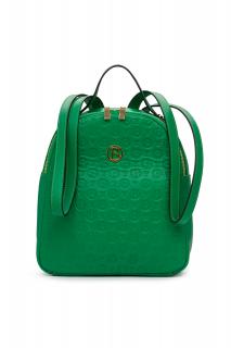 Kožený batoh BAGGER zelená s potlačou 0154