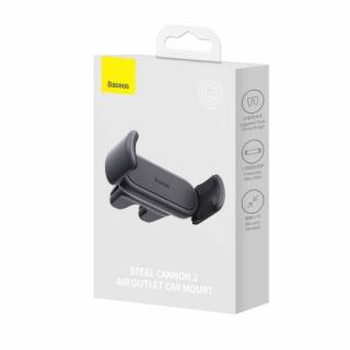 Baseus Car Mount Steel Cannon 2 Smartphone holder for the ventilation grille from 4.7 to 6.76 inch, čierna (SUGP000001)