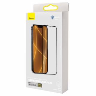 Baseus iPhone 13 mini 0.4 mm CW-HY Full-screen, Full-glass, Corning Tempered Glass (2pcs/pack+Pasting Artifact) čierna (SGQP040001)