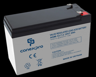 Batéria Conexpro AGM-12-7.2 VRLA AGM 12V/7,2Ah, F2