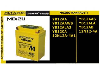Batéria Motobatt MB12U 15Ah, 12V, 4 vývody
