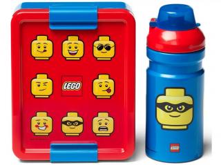 Box desiatový 20 x 17,3 x 7,1 cm + fľaša 390 ml, PP + silikón LEGO ICONIC CLASSIC sada 2diel.