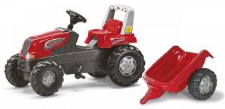 Hračka Rolly Toys Šliapací traktor Junior s vlečkou červený akčný