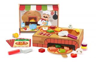 Hračka Woody Pizzeria Carlo, didaktická hra s vkladacími tvarmi