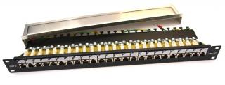 Patch panel LEXI-Net FTP cat6 24p. 1U, černý