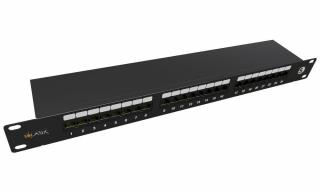 Patch panel Solarix SX24-5E-STP-BK-N 24 x RJ45 CAT5E STP čierny 1U