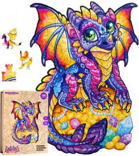 Puzzle Puzzler dřevěné, barevné - Začarovaný drak