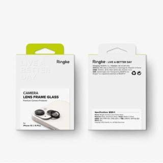 Ringke iPhone 15 / 15 Plus Camera Lens Frame Protector Aluminium Alloy Set Transparent/ čierna