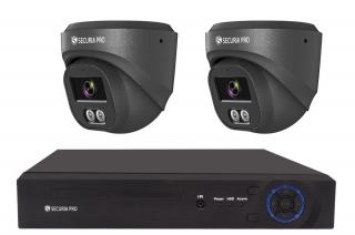 Securia Pro IP kamerový systém NVR2CHV5S-B DOME smart, čierny Nahrávanie: bez disku