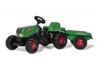 Šliapací traktor Rolly Toys Kid s vlečkou - zeleno-červený Akční