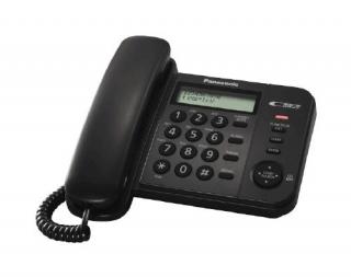 Telefón Panasonic KX-TS560FXB - jednolinkový, displej, Data port, CLIP, farba čierna