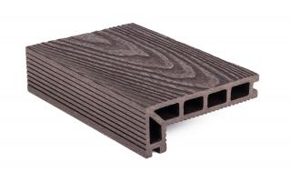 Terasová doska G21 zakončovacia, 2,5 x 14,8 x 400 cm, Dark Wood, WPC