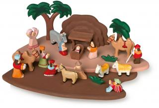 Vianočná dekorácia Small Foot Detský drevený betlehem s figúrkami