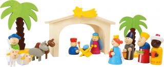 Vianočná dekorácia Small Foot Detský drevený betlehem