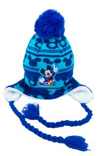 Chlapčenská čiapka s brmbolcom Mickey Mouse 52 cm, Modrá