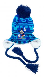 Chlapčenská čiapka s brmbolcom Mickey Mouse 54 cm, Tmavo modrá