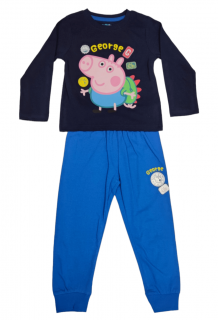 Chlapčenské bavlnené pyžamo Peppa Pig - George on trip 92 / 1–2 roky, Modrá