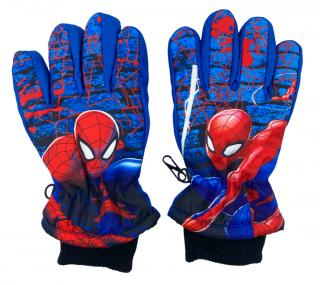 Chlapčenské lyžiarske rukavice Spider-man 3–4 roky, Svetlo modrá