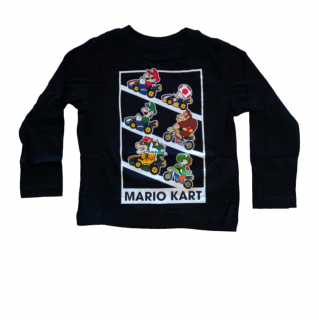 Chlapčenské tričko s dlhým rukávom Super Mario - Kart 104 / 3–4 roky