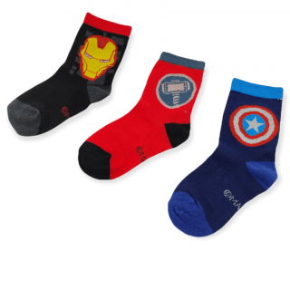 Chlapčenské vysoké ponožky Avengers - 3 ks 19–22