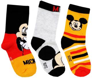 Chlapčenské vysoké ponožky Color Mickey Mouse - 3 ks 23–26