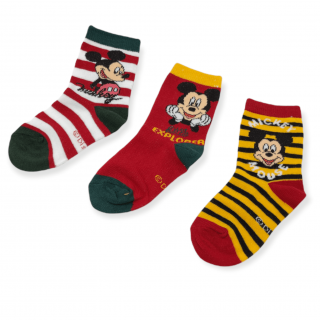 Chlapčenské vysoké ponožky Explorer Mickey Mouse - 3 ks 19–22