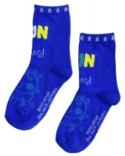 Chlapčenské vysoké ponožky Peppa Pig - 2 ks 31–34, Modrá