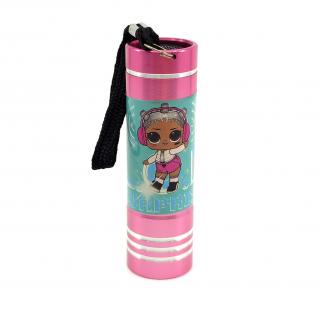 Detská hliníková LED baterka LOL Svetlo ružová