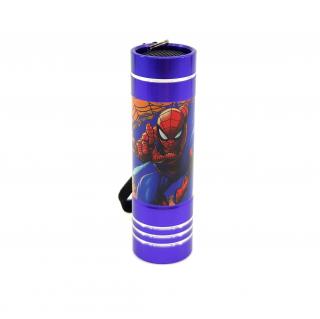 Detská hliníková LED baterka Spider-man Fialová