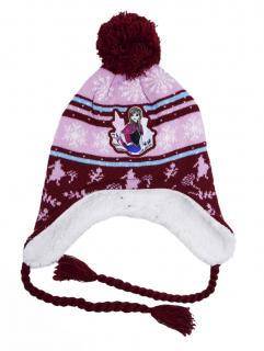 Dievčenská čiapka s brmbolcom Snow Frozen 52 cm, Fuchsiová