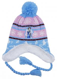Dievčenská čiapka s brmbolcom Snow Frozen 52 cm, Modrá