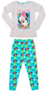 Dievčenské bavlnené pyžamo Minnie mouse - LONGER! 128 / 7–8 rokov, Modrá