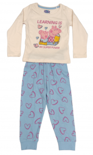 Dievčenské bavlnené pyžamo Peppa Pig - Super Power 104 / 3–4 roky, Modrá